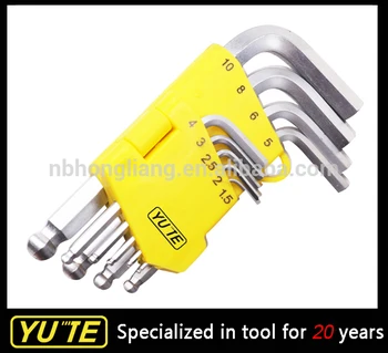 Cheap Wholesale 30sets/Lot Yute 9PCS Short Arm Ball Point Hex Key Ball Ended Allen Key Wrench Hand Tool Set Free Shipping
