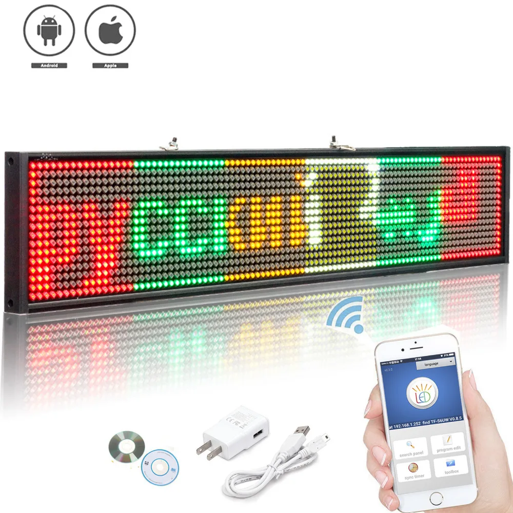 

P5 SMD wifi iPhone Programmable Scrolling Message Multicolor Display Board for Shop window advertising Led Sign business