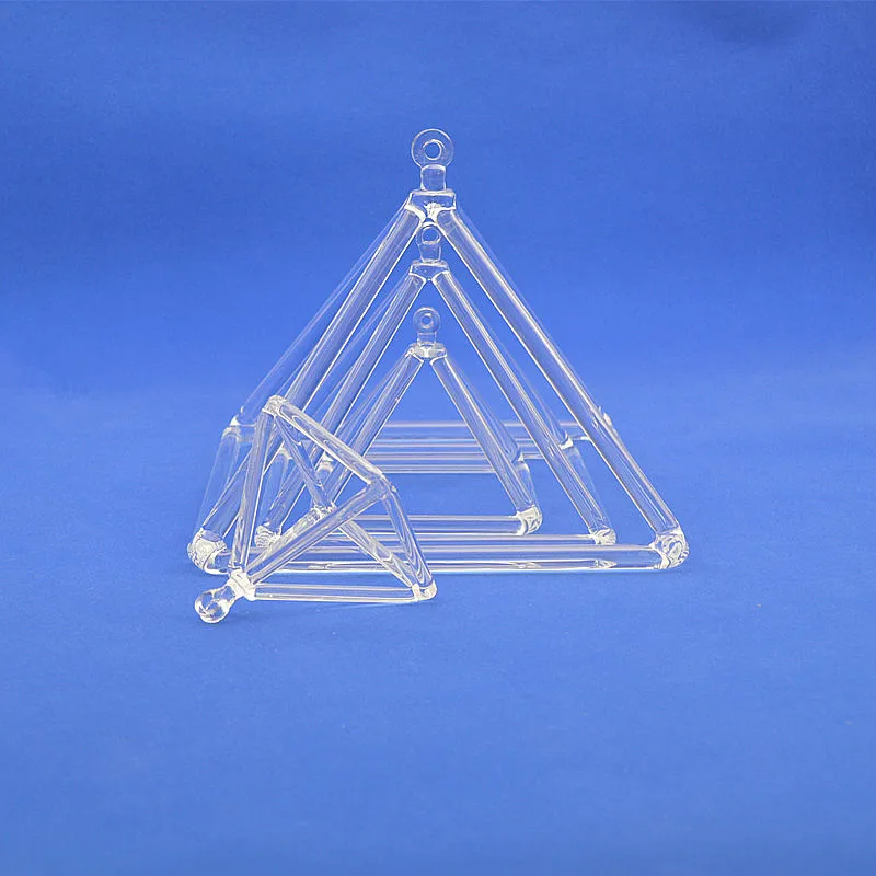 

HF 4 " 7 " Combined Crystal Singing Pyramid 2 Pieces For Yoga Spirit