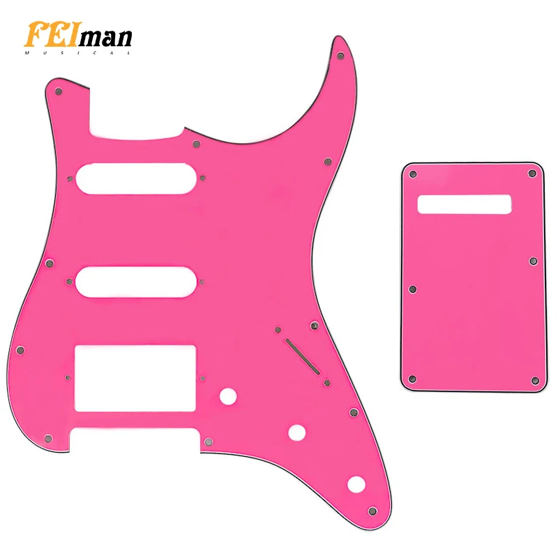 

Pleroo Guitar parts 11 Hole Pickguard with back plate for Fender Stratocaster USA/Mexican Standard ST HSS with PAF Humbucker