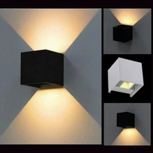 Современный короткий куб Регулируемый поверхностный монтаж 6 Вт открытый светодиодный настенный светильник водонепроницаемый алюминиевый настенный светильник садовое освещение Бра