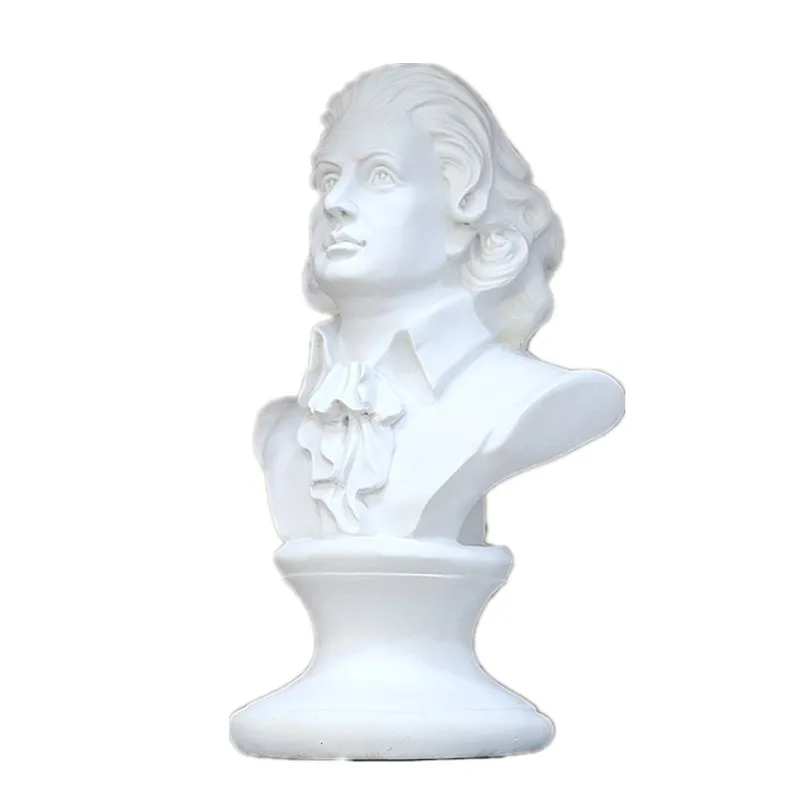 Mozart статуи, бюста и скульптуры классический период смолы ремесла Европейский стиль украшения для дома аксессуары R468 - Цвет: Белый