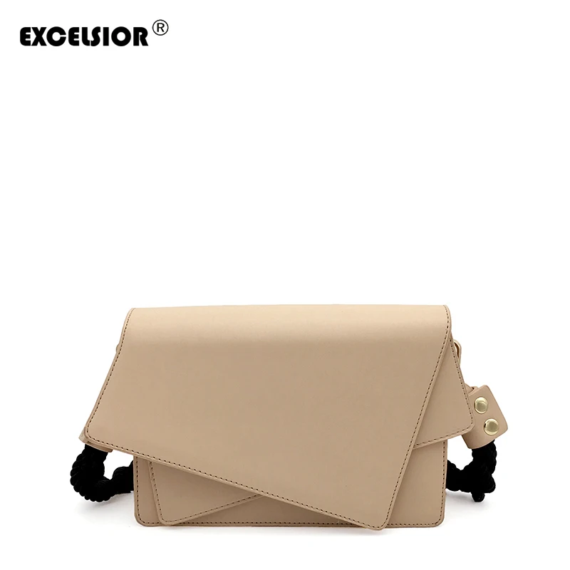 

EXCELSIOR Fashionable Flap PU Leather Women's Bag High Quality Irregular Shape Handbag with Two Straps New Arrival Multi-Use Bag