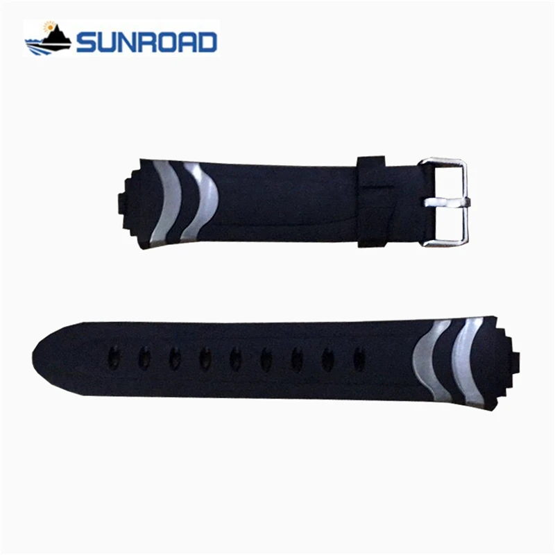 20 мм черный силиконовый резиновый ремешок для часов водонепроницаемый спортивный ремешок для наручных часов Sunroad FR704 FR8204& Spovan FX704