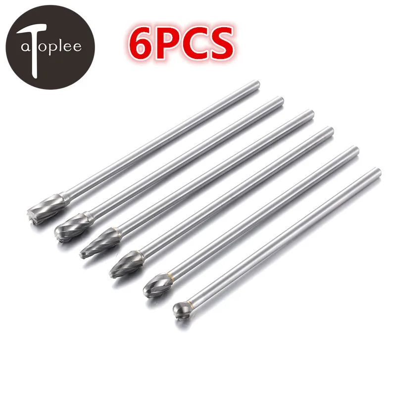 

6PC/set 6mm Rotary Tools Single Blade Alloy Rotary Cutter Burs For Dremel Rotary Tool Drill Bits Grinding Tool