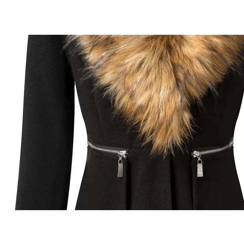 Black Coat Female 2018 Winter Women Parka Long Windproof Jackets Alpaca Coat Women Rabbit Fur Collars Stitching Wool Blends 50 Black Coat Female 2018 Winter Women Parka Long Windproof Jackets Alpaca Coat Women Rabbit Fur Collars Stitching Wool Blends 50