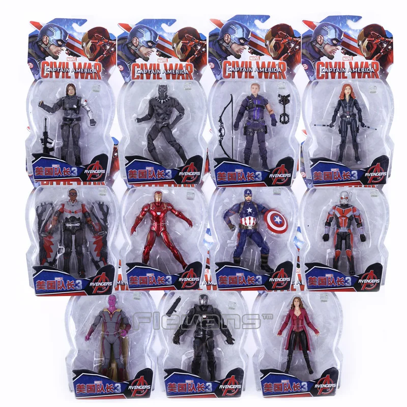 

Marvel Legends Avengers Civil War Captain America Iron Man Black Widow Black Panther Scarlet Witch Ant Man PVC Action Figure Toy