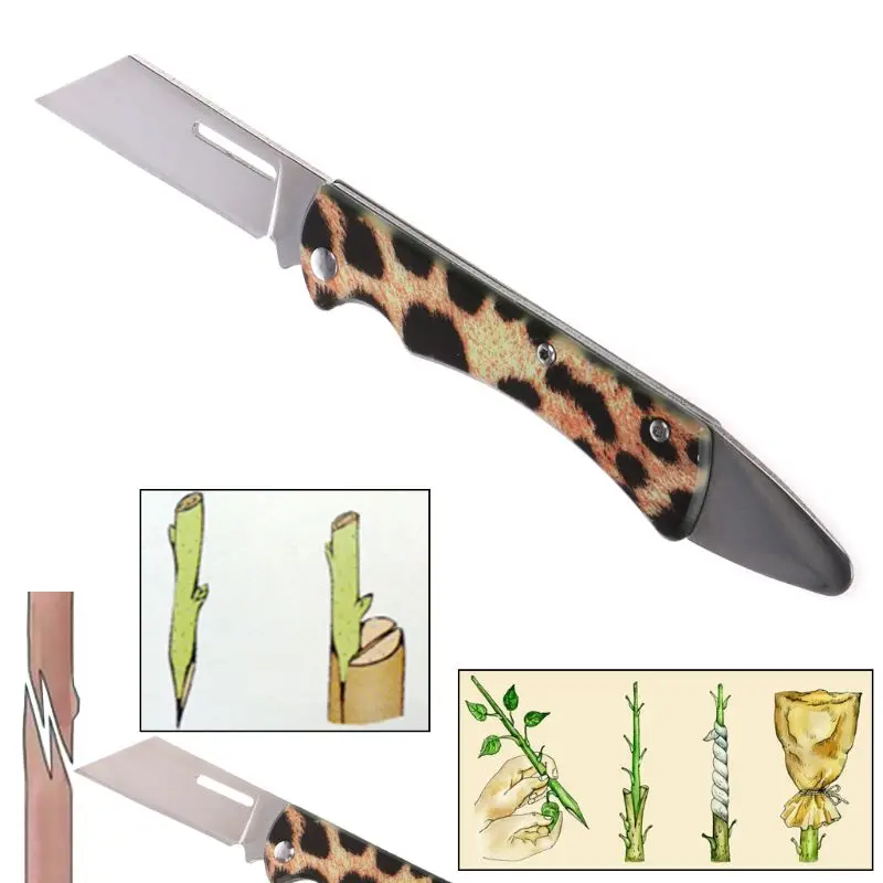 Садовый складной нож для прививки, резак для рассады, лезвие из нержавеющей стали, инструмент для инекуляции