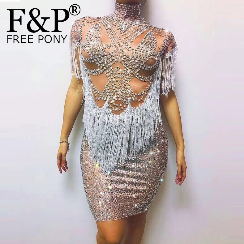 Outfit Sexy Robe Danse Photo Costume Performances Femmes Diamant As Latine D'usage Celebrity Chanteur Cristal De Strass Scène r6wE6f