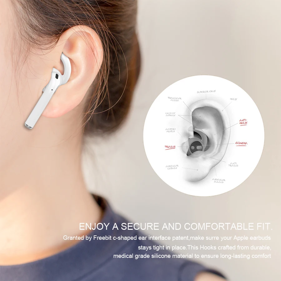 Силиконовые крючки для ушей, чехлы для Apple Airpods 2, чехол для наушников с шумоподавлением, ушные вкладыши, крючок, крышка, чехол для iPhone, Earpods XS X 8 7