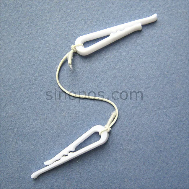 Plastic Tie Back Twin Dress Clips With Elastic Cord, dual double clips