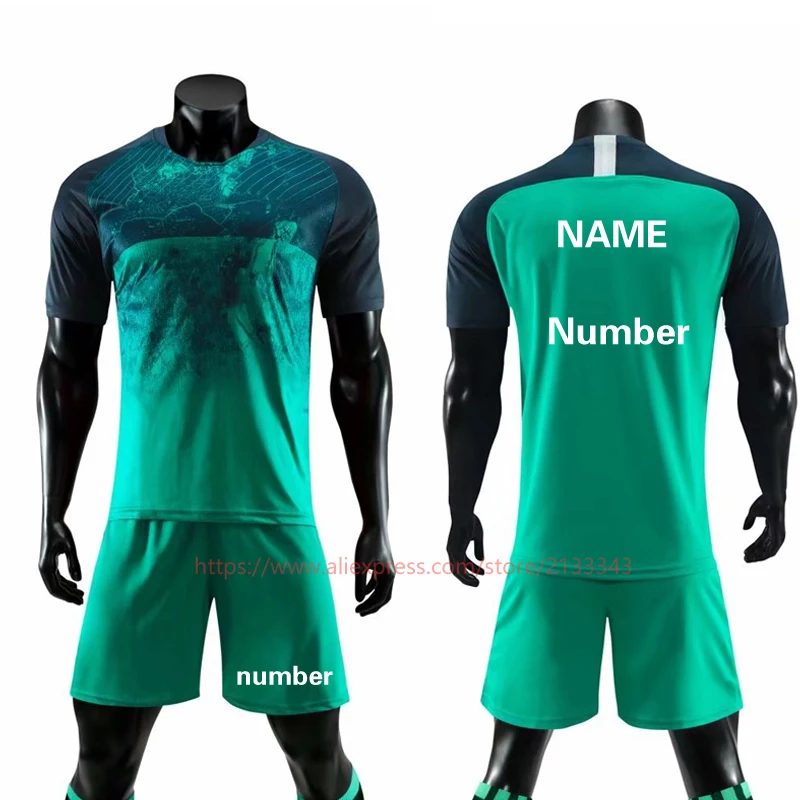 Survete, мужские футболки для футбола, мужские детские футболки для футбола, набор для мальчиков и женщин, Футбольная форма для тренировок, футбольные майки, наборы - Цвет: Custom name number