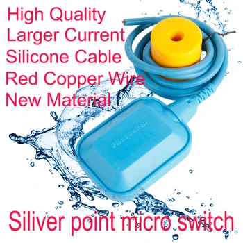 

10M Controller Float Switch High-Temperature Silicone Wire Liquid Fluid Water Level Float Switch Contactor Sensor