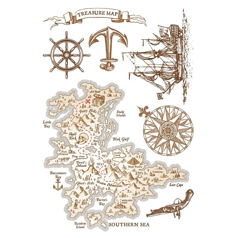 

Navigation Map Standard Rubber Clear Stamps for Scrapbooking DIY Seal Photo Album Embossing Folder Card Stencils Decor Sheets