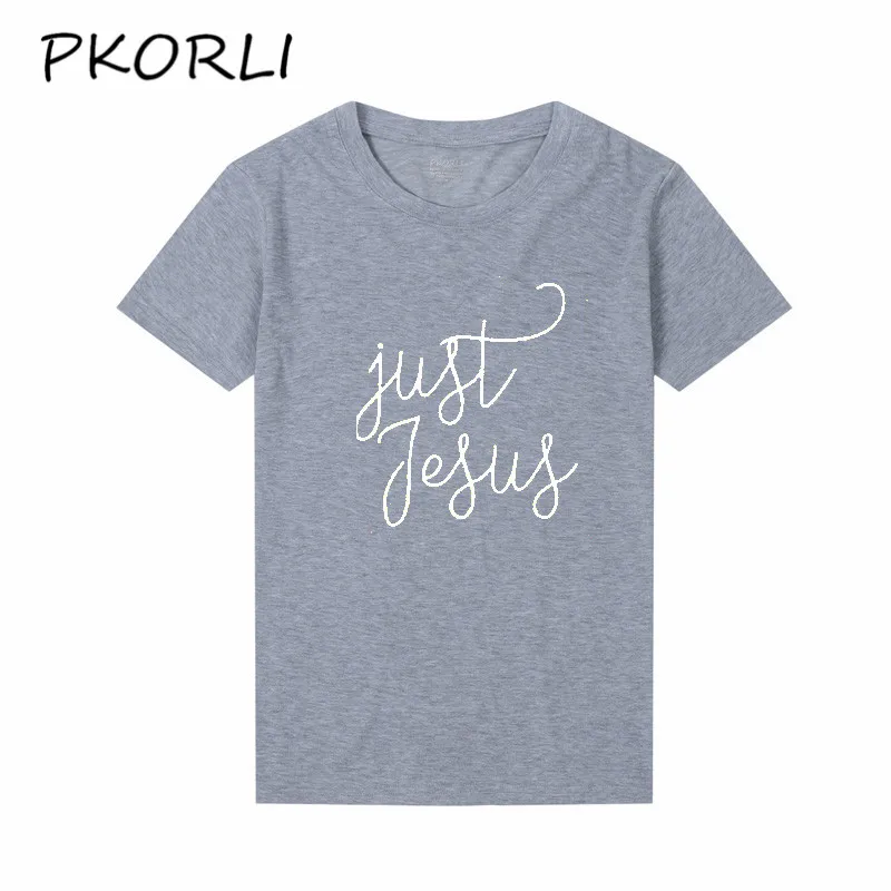 

pkorli just jesus christian t-shirt men funny letters printed tee shirt homme cotton short sleeve fitness tops camisa termica