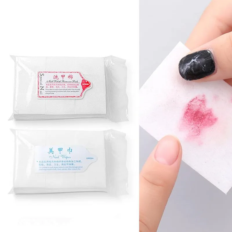 

New 500/600pcs Cotton Nail Polish Remover Nail Wipes UV Gel Cleaner Lint-Free Paper Pad Nail Art Cleaning Manicure Tool 40#