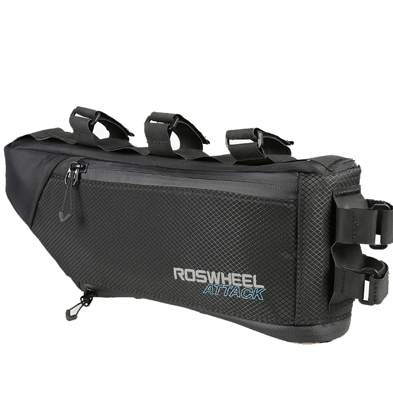 Best Roswheel 4L Expandable Large Capacity Bicycle Cycling Bike Front Frame Top Tube Triangle Bag Pannier ATTACK Series 121371 2