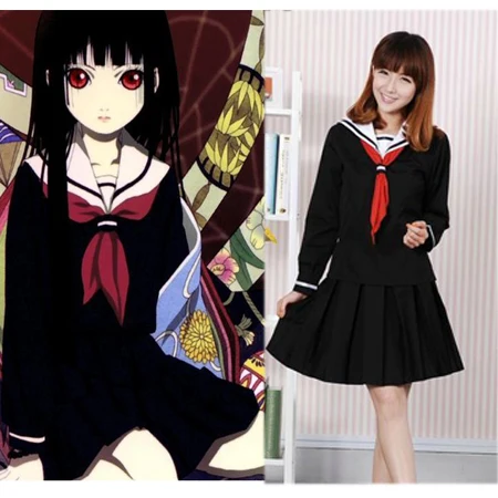 Japan Anime Hell Girl Cosplay Costumes Enma Ai Women Uniforms