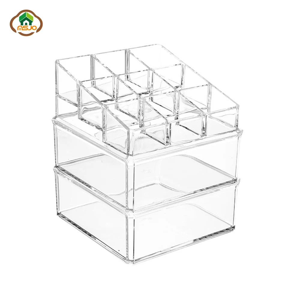 Msjo Makeup Organizer For Cosmetics Acrylic Cotton Pads Storage Boxes Cotton Swab Organizer Cotton 