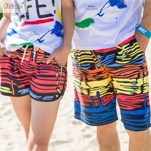Горячие пляжные штаны, летние пары свободные штаны Большие размеры пятый в цветок Штаны, быстросохнущие мужские укороченные штаны прилив