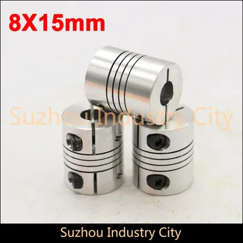

3pcs/ lot CNC Stepper motor shaft connector 8X15mm flexible Coupling Connector Diameter 30mm Length 35mm Clamping coupler