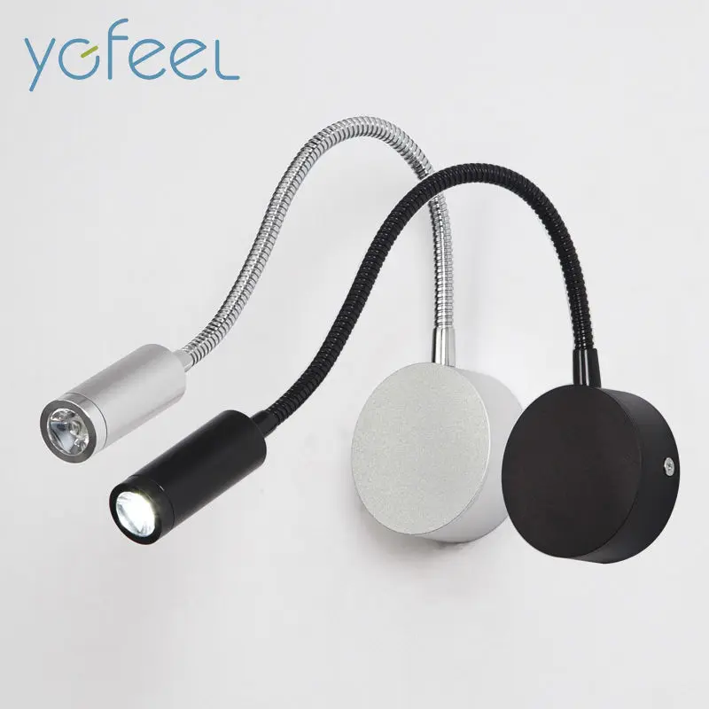 

[YGFEEL] 3W LED Wall Lamps Children Reading Lamp Bedroom Bedside Lighting AC90-260V Aluminum Material 360 Degree Adjustable