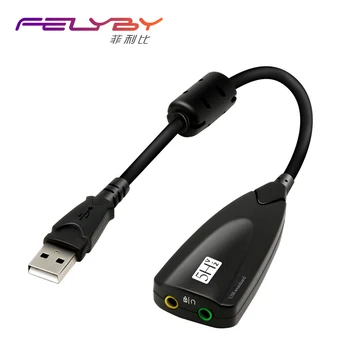 

External 7.1 Stereo Anti-interference Extension cord USB Sound Card Microphone Audio Jack 3.5mm Adapter for PC Laptop Free Drive