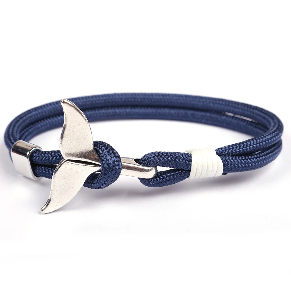 Акулий хвост КИТ якорь браслет для мужчин женщин мода нейлон веревка цепь-Паракорд Браслет мужские наручные полосы