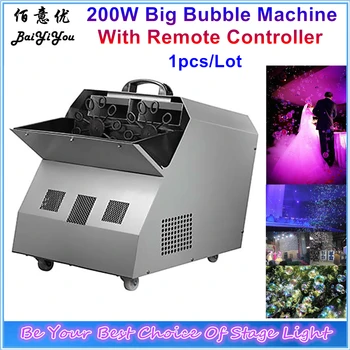 

Free Shipping 200W Big Bubble Machine Remote Control Double Wheel Wedding Bubble Machine Wireless Bubble Stage Effect Machine
