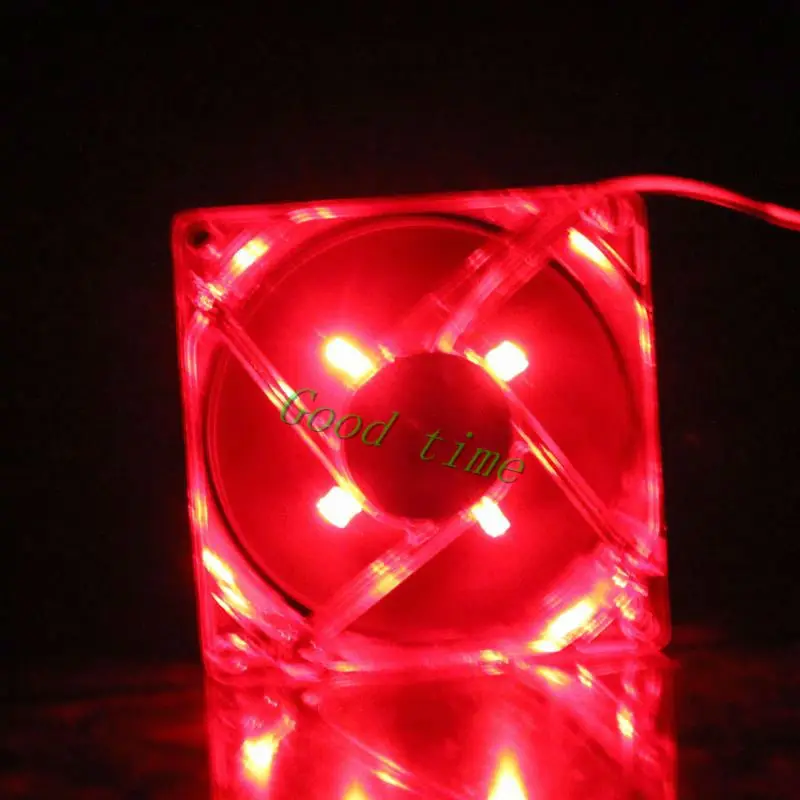 

2pcs/lot 3.14" 8cm 80x80x25mm 80mm 8025s Computer Case Cooler DC 12V 4Pin Red LED Cooling Fan