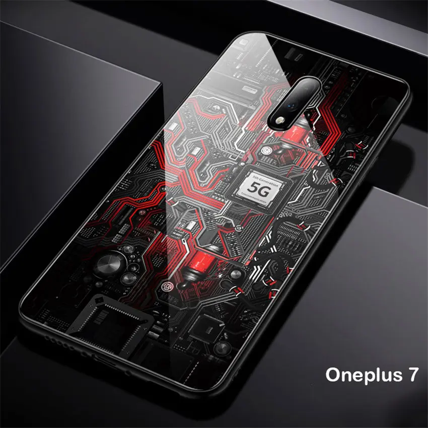 Роскошный чехол из закаленного стекла для OnePlus 7 Pro TPU стекло с мягкими краями чехол для OnePlus 7 Pro Чехол Aixuan