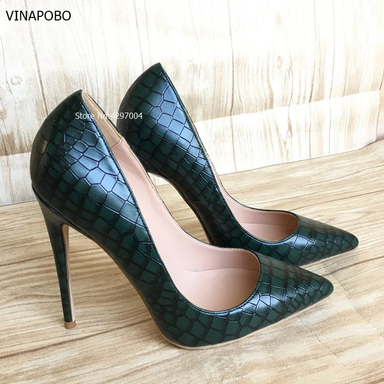 VINAPOBO New Arrival Gold Sequins Solid Color Shallow Wedding Party Shoes Sequined Large Size Elegant High Heels 12cm Stiletto