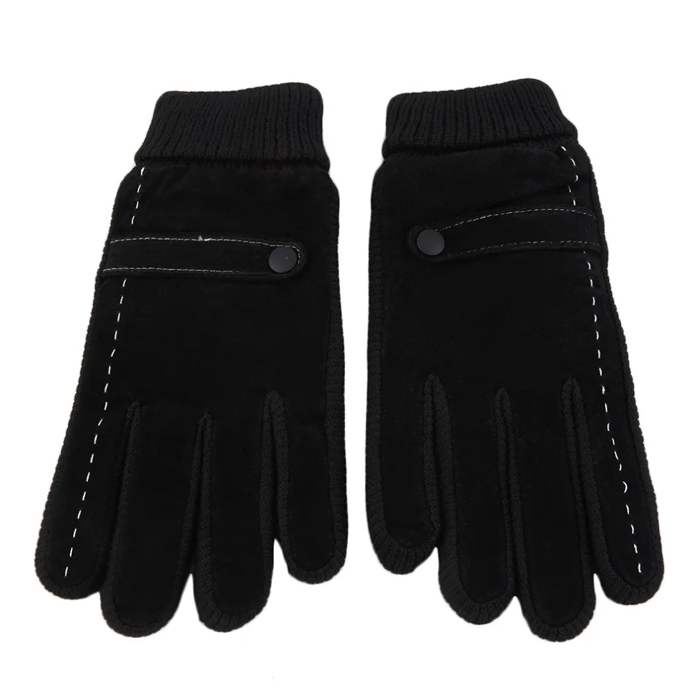 2017 Winter Men Leather font b Gloves b font Driving Motorcycle Biker Full Finger Warm font