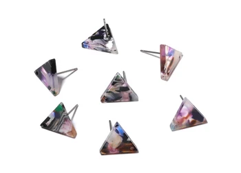 

Acetate Acrylic Earring Stud -Tortoise Shell Triangle Shaped Earrings -Jewelry accessories -6pcs/lot -14.29x12.49x2.5mm - AC1136