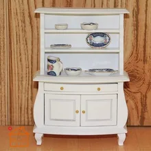 1:12 кукольный домик мебель игрушка белый шкаф кухня гостиная спальня Дисковая полка с открывающимся ящиком и двойные шкафы