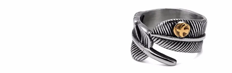 Кольцо Mcllroy, мужское, титановое, перо, нержавеющая сталь, открытое, в стиле панк-рок, свадебные мужские кольца, для вечеринки, модное ювелирное изделие, кольца для мужчин