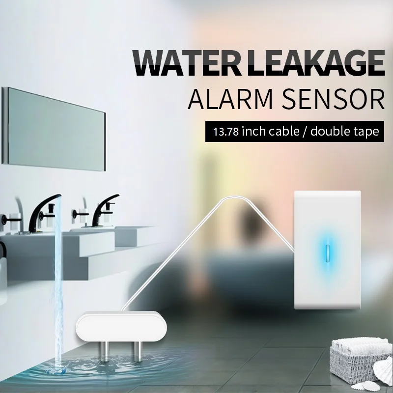 

QOLELARM water leakage sensor 433 wireless water leakage detector water leak alarm sensor level 12V working for home alarm kit