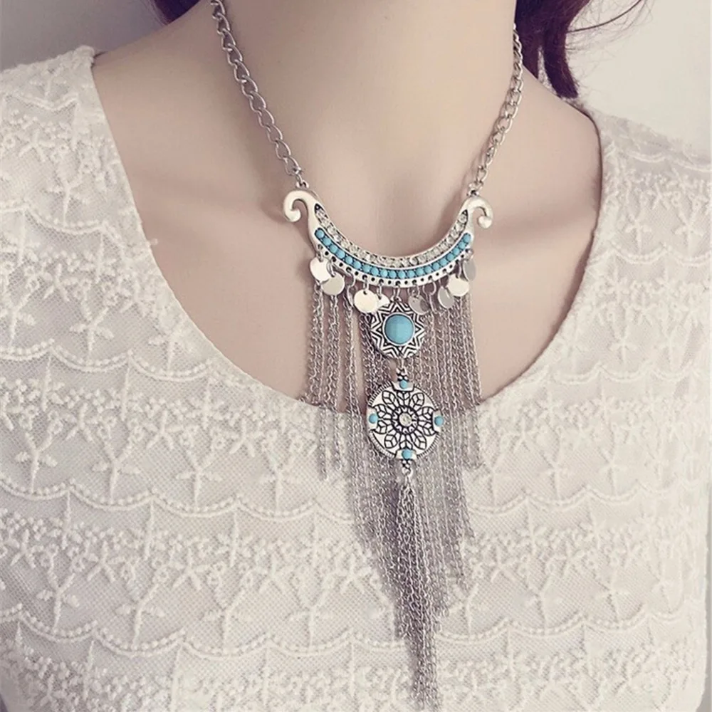 

Beauty Fashion Bohemian Style Tassel Elegant Snap Necklace 40cm Fit DIY 18MM Beauty Snap Buttons Jewlery Wholesale