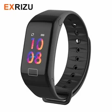 EXRIZU F1S Good Wristband Blood Stress Coronary heart Price Monitor Good Bracelet Ladies Males Sport Band Health Tracker for Android iOS