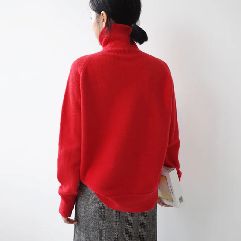 Thick Turtleneck Warm Women Sweater Autumn Winter Knitted Femme Pull Soft Female High Neck Oversize Loose Pullovers Sweater