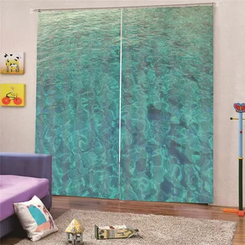 

3d curtain Door Seawater Curtain Luxury Blackout 3D Window Living Room Bedroom wedding flower Cortina Customized Apr2
