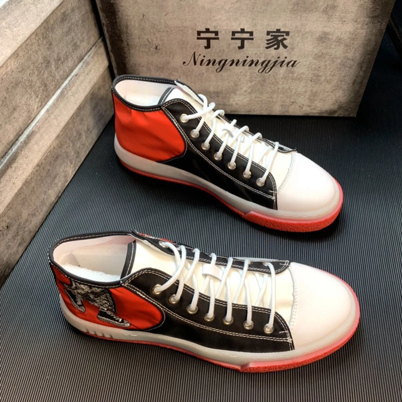 

Spiritual Guy Hip Hop High Shoes Men 2019 Spring New Korean Version Of Breathable Casual Shoes Personality Board Shoes Wild Tide