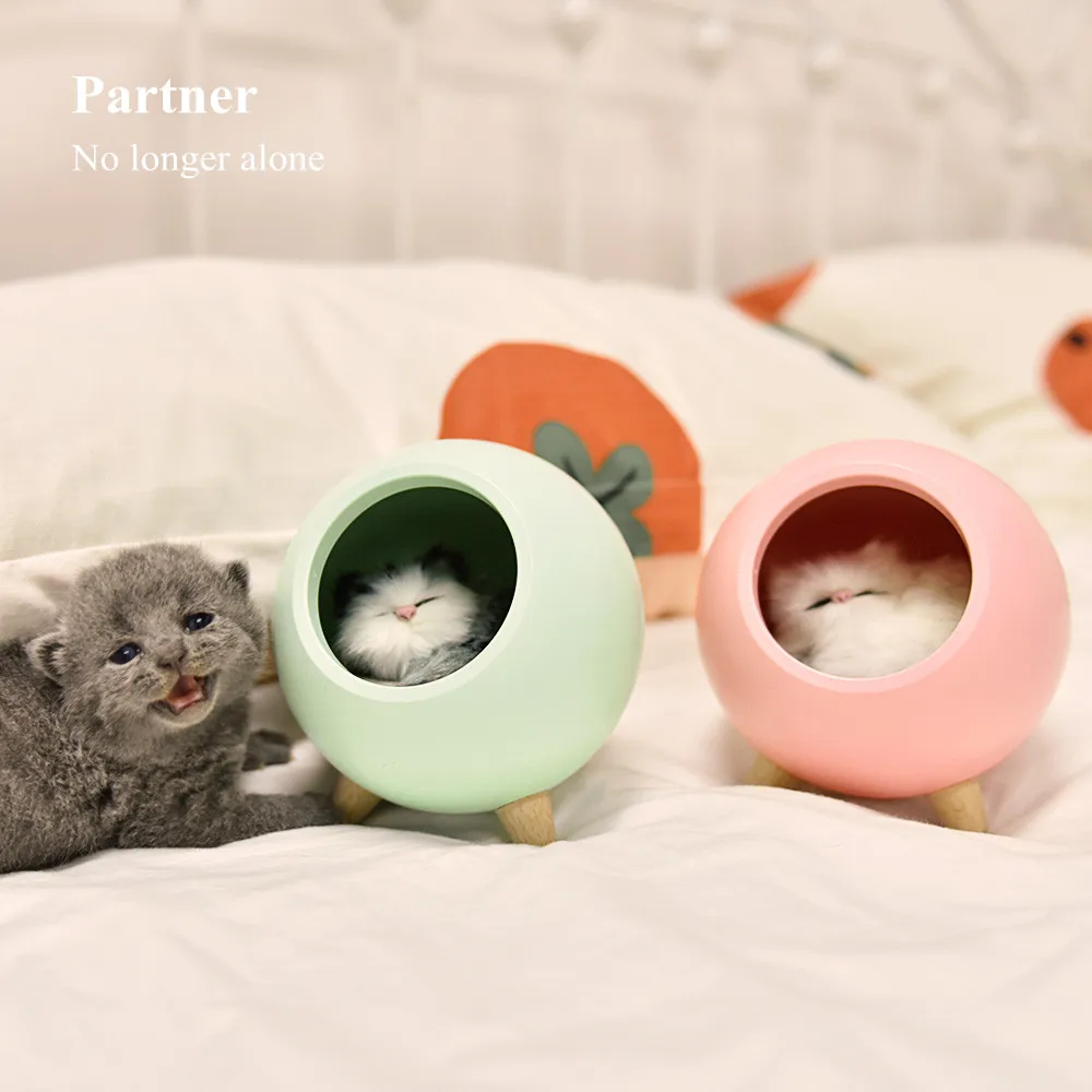 Cat Pet House LED Night Light Dimmable USB Rechargeable Bedroom Bedside Lamp Atmosphere Sleep Light for Children Kids Baby Gift