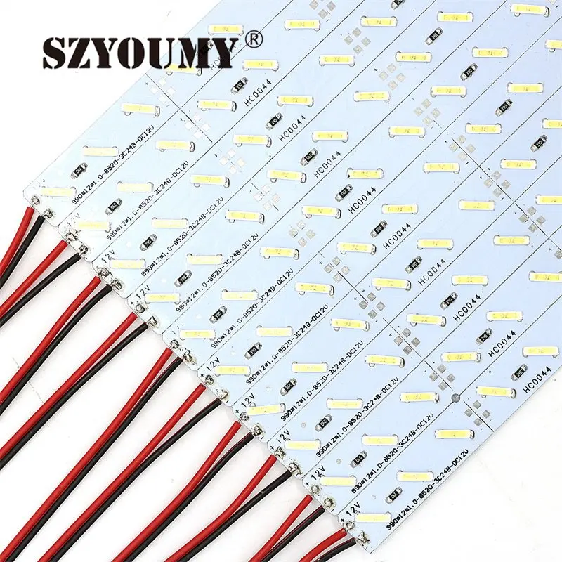 SZYOUMY SMD 8520 жесткой Светодиодные двухъядерный Импортные чип супер яркий Жесткий Жесткая свет DC 12 В 100 см 72 светодиодные огни украшения