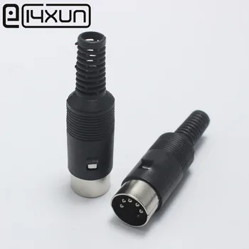 

10pcs 5 Pin DIN Connector 5 Pin DIN Male Plug with Plastic Handle Keyboard Wire Connector EClyxun Wholesales