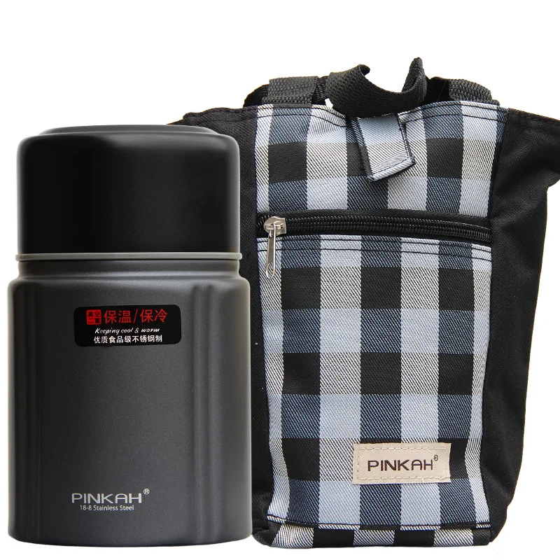 PINKAH 750 мл Termos контейнер для еды банка с ложкой из нержавеющей стали Изолированная