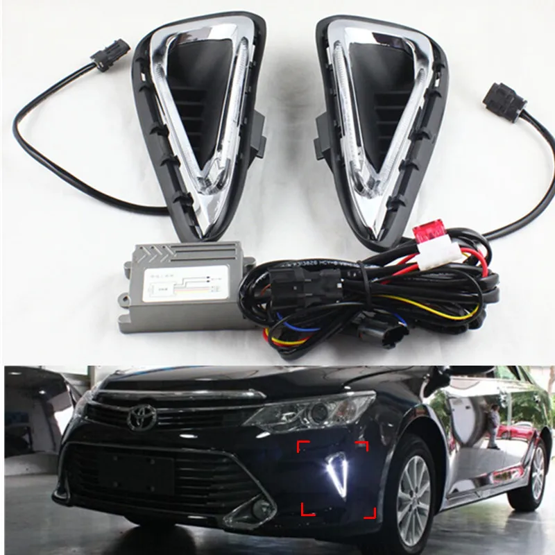FSYLX Camry LED daytime running lights DRL turn signal light White 7000K Car LED DRL fog lights