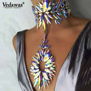 

Vedawas 7 Colors New Fashion Collar Choker Necklace Luxury Pendant Statement Chocker Necklace Maxi Jewelry For Women Gift xg1355