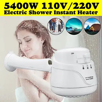 

110V/220V 5400W Electric Shower Head Instant Hot Water Heater Tankless Adjustable Temperature