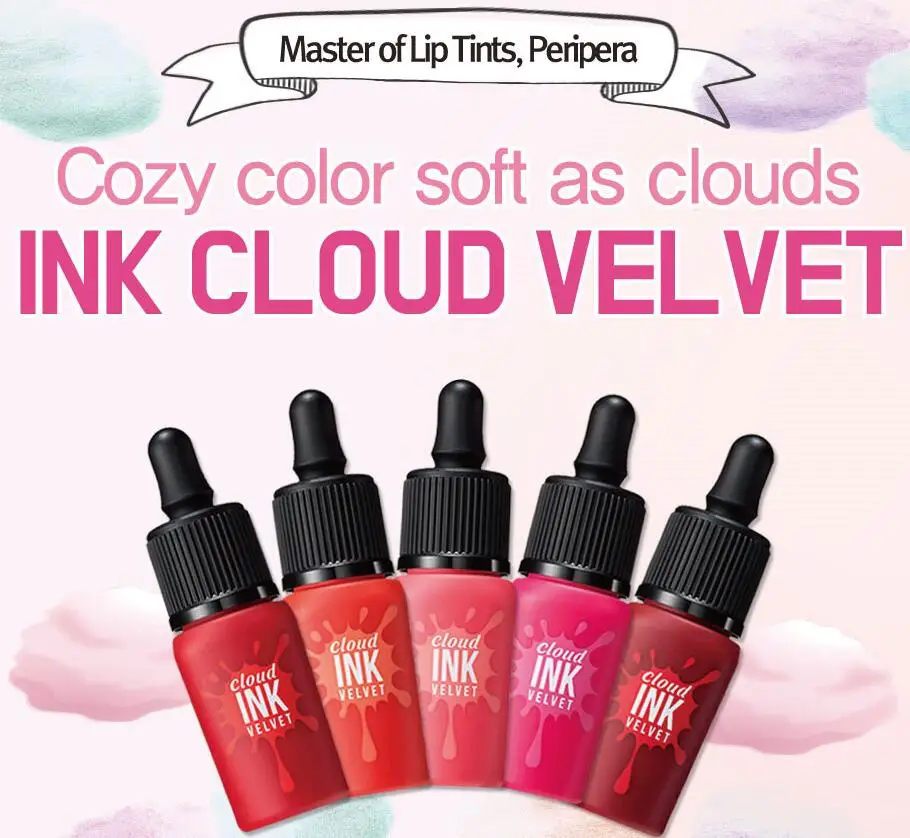 Матовая губная помада PERIPERA Cloud Ink Velvet, 8 г, стойкий водостойкий Матовый жидкий блеск для губ, макияж, корейская косметика